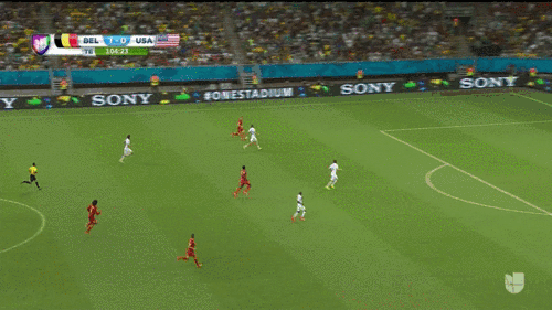 Romelu Lukaku scores a goal for Belgium against USA